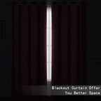 LEMOMO Blackout Curtains 66 x 84 inch/Burgundy Red Curtains Set of 2 - Image 3