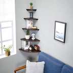 Corner Shelf, Solid Oak Wood Floating Corner Shelf Wall Mount Round End - Image 4
