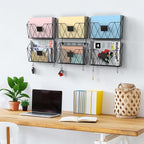 YBING Wall File Organizer Mesh Hanging Wall-mount Files Holder 6 Pack Hanging - Image 2