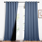 NICETOWN 100% Blackout Curtains 95 inches Long, Pair of Energy Smart & Noise by NICETOWN