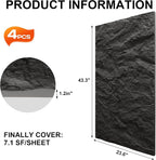 KASARO 3D Faux Stone Wall Panels, Cement Texture Thicker Accent - Image 3