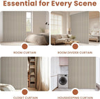 AJAZZ Blackout Accordion Door Curtain 98"x106" Cream White - Image 8