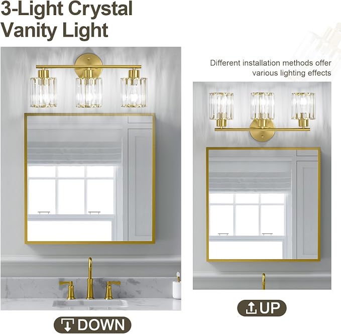 Crystal Bathroom Light Fixtures, Bathroom Lighting Fixtures Over Mirror - Image 5