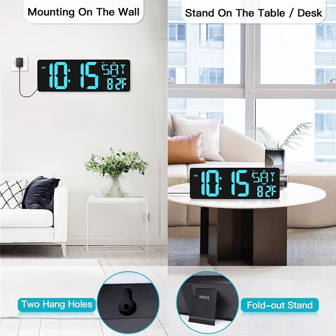 XREXS Large Digital Wall Clock - Image 2