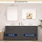 Keonjinn 22 x 30 Brushed Nickel Bathroom Mirrors - Image 8