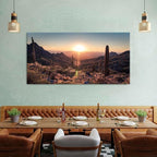 Mountain Wall Art Sunset Cactus Wall Decor Arizona Sonoran Desert Canvas - Image 5