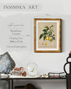 InSimSea Gold Bamboo Framed Canvas Wall Art, Retro Nature Plum Botanical - Image 3