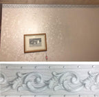 REDODECO Elegant Silver Grey Floral Molding Wallpaper Border Peel Stick Home - Image 3