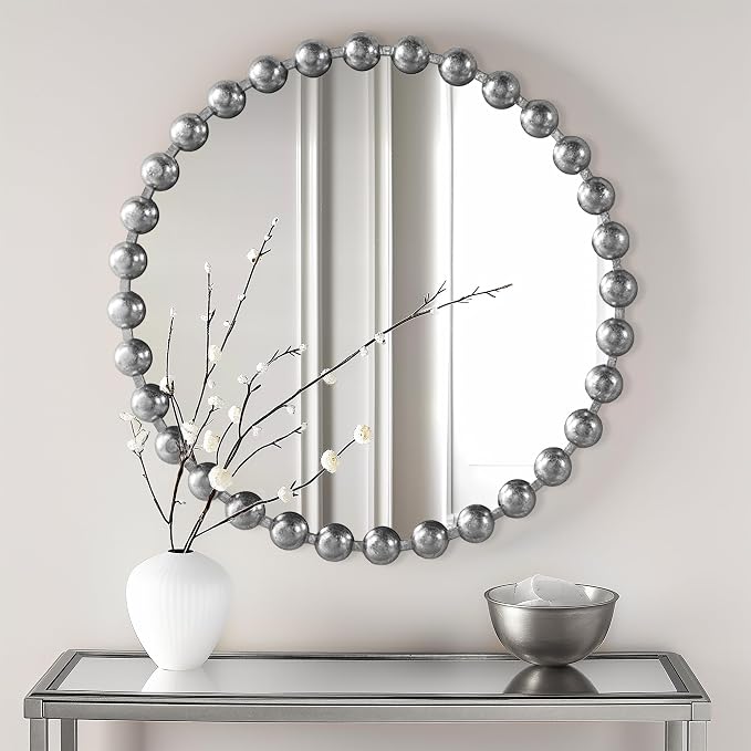 Madison Park Round Mirror, Metal Frame Circle Mirror 27 inch, Wall Art Decor by MADISONPARK