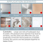 practicalWs Marble Wallpaper Granite White and Grey Paper Roll 23.6" x 118" - Image 5