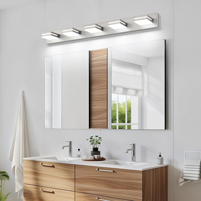 SineRise LED Modern Bathroom Vanity Light Fixtures, Brushed Nickel Modern - Image 8