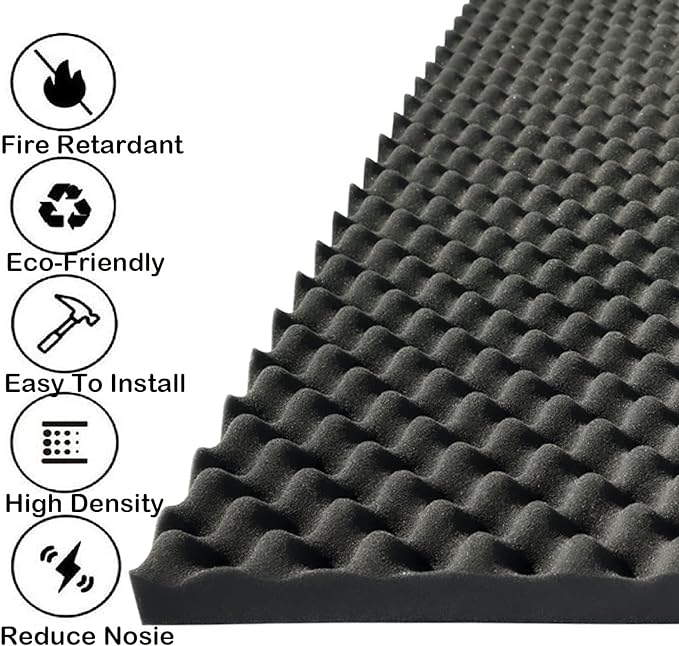4 PCS Acoustic Panels, High Density Fireproof Noise Cancelling Foam Studio Foam - Image 2