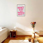 Drimiler Retro Newspaper Pink Font Poster What If It All Works Out Canvas Wall - Image 5