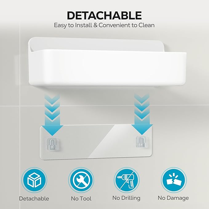 Nieifi Adhesive Wall Shelf, Shower Shelves 5 Pack - Image 8