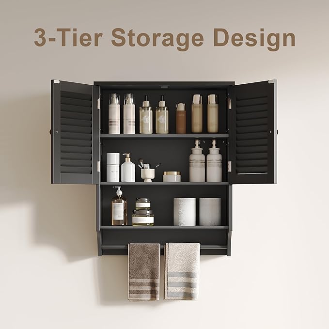 ChooChoo Bathroom Wall Cabinet, Medicine Cabinet, 2 Doors Over The Toilet Space - Image 4
