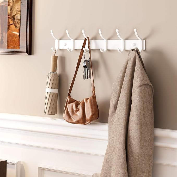 GWAAZXGZ White Coat Rack Wall Mount - Image 3