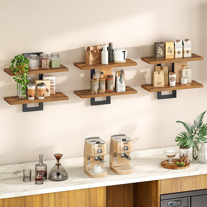 HOOBRO Floating Shelves, 15 Inch Wall Shelf Set of 3, Wall Mounted Storage - Image 8