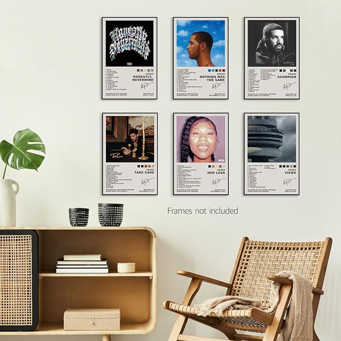 Lidy Set of 6 Drake Poster Music Album Cover Posters Set Merch Wall Art Decor - Image 5