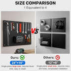 Peg Board, 3 Pack Metal Pegboard Panels Black Pegboards Wall Organizer - Image 5