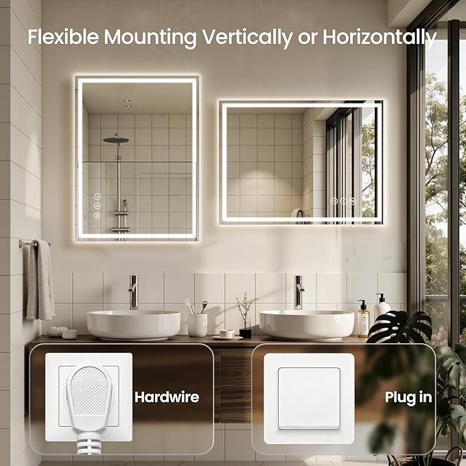 20X28 LED Bathroom Mirror with Lights, Backlit + Front Lit, Lighted Bathroom - Image 6