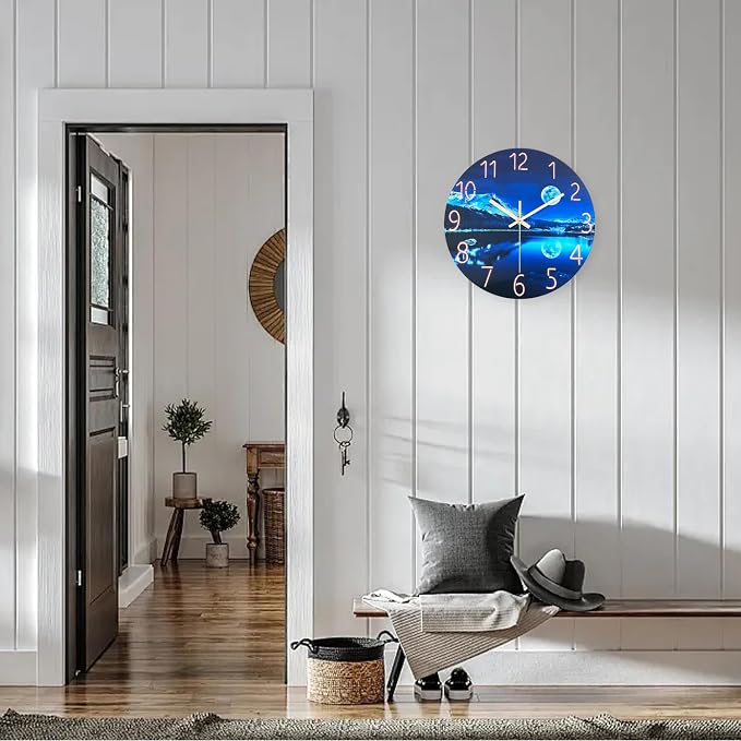 Big Wall Clocks Battery Operated 16 Inches or Larger Glass Moon Clock - Image 3