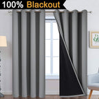 Yakamok 100% Blackout Curtains 96 Inches Long, Total Blackout Lined Curtain - Image 2