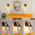 FadimiKoo Dimmable Wall Sconces Set of Two, Bedside Wall Mounted Lamp - Image 4