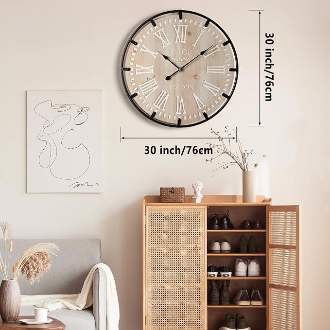 Vantic Farmhouse 30 Inch Extra Large Decorative Wall Clock - Image 8