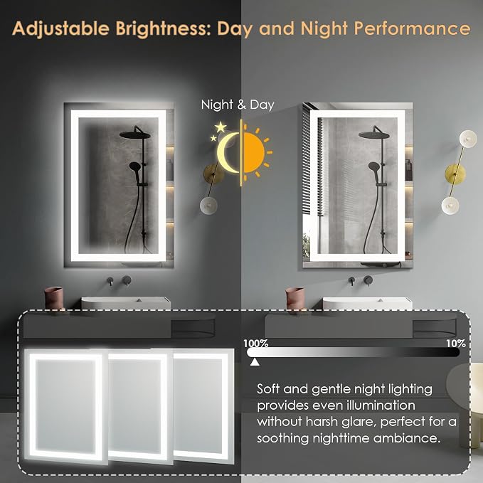 16×24 inches LED Bathroom Mirror, Bathroom Vanity Mirror - Image 3