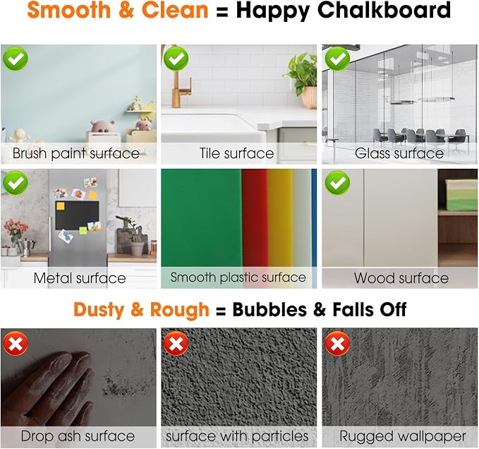 Chalkboard Wallpaper Peel and Stick, 17.5"x78.7" Blackboard Contact Paper Self - Image 8