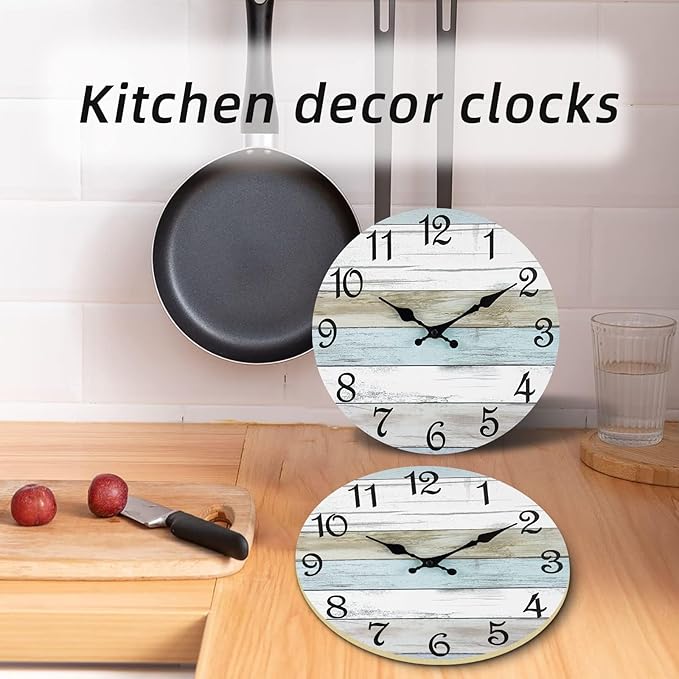 CHYLIN Wall Clock 12 Inch Bathroom Clock, Rustic Wall Clocks Battery Operated - Image 4