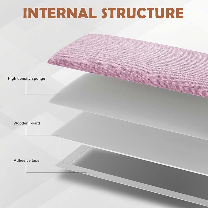 IFNOW Upholstered Wall Mounted Headboard, 3D Soundproof Wall Panels Peel and - Image 4