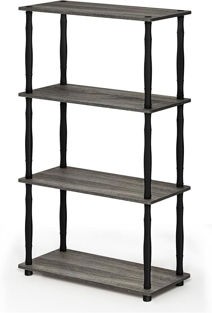 Furinno Turn-N-Tube 4-Tier Multipurpose Shelf Display Rack, Classic Tubes by Furinno-FitsYourSpaceFitsYourBudget