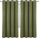 LEMOMO Olive Green Thermal Blackout Curtains/52 x 72 Inch/Set of 2 Panels Room - Image 2