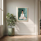 GELDSTEI Wood Framed Zen Wall Art, Tranquil Meditation Wall Decor, Yoga Girl - Image 4