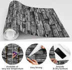 Jeweluck Grey Brick Wallpaper Peel and Stick Wallpaper 17.7inch×118.1inch Faux - Image 5