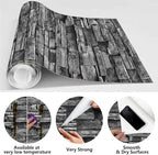 Jeweluck Grey Brick Wallpaper Peel and Stick Wallpaper 17.7inch×236.2inch Faux - Image 5