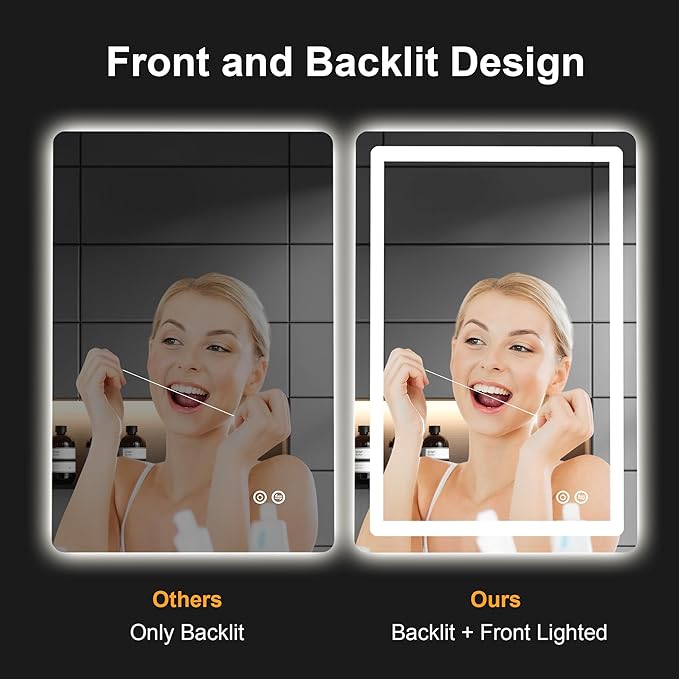 TRAHOME 36"x24" LED Bathroom Vanity Mirror - Image 3