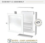 MCS 23x16 White Medicine Cabinet Organizer, Wall Mounted Bathroom Cabinet - Image 6