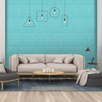 30PCS 3D Wall Panels Peel and Stick Faux Brick Wallpaper Blue Self Adhesive - Image 2