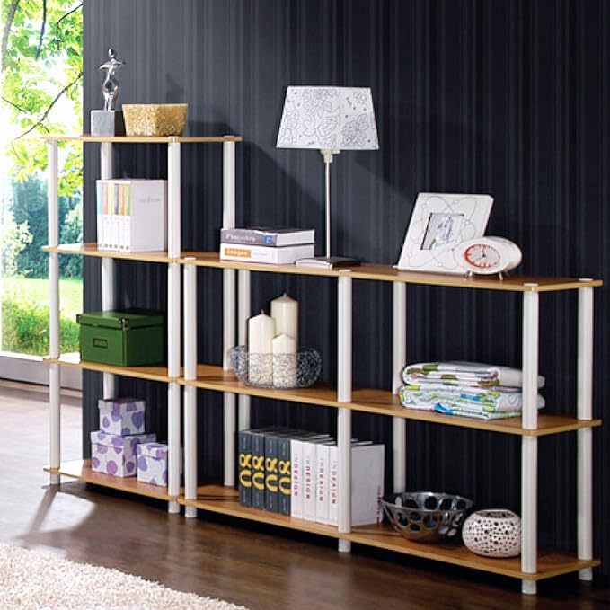 Furinno Turn-N-Tube 4-Tier Multipurpose Shelf Display Rack, Round Tubes - Image 10
