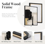 Framed Black White and Gold Abstract Wall Art - Image 4