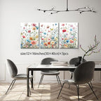 KISSFOX Framed Colorful Wildflower Canvas Wall Art Set Of 3 Flowers Pictures - Image 6