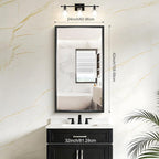 Black Framed Mirror 24"x42", Brushed Black Bathroom Mirrors - Image 6