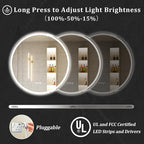 BEAUTYPEAK 24x24 LED Round Bathroom Mirror - Image 4