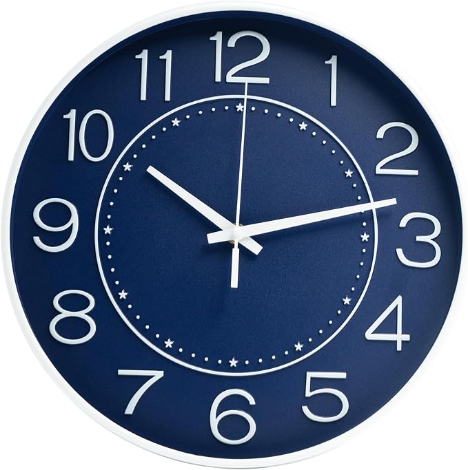 HZDHCLH 12inch Wall Clocks Battery Operated, Quartz Movement, Silent Non by HZDHCLH