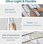 COMSTICKC 3D Faux Brick Wall Stickers Wall Panels, Small Brick Size, Thin PVC - Image 5
