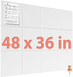 MaxGear Large Cork Board for Wall 48" x 36" White Bulletin Board, 12 Pack Felt by MaxGear