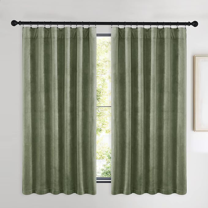NICETOWN Super Soft Velvet Curtains 63 inches, Sound Reducing Cold Heat - Image 2