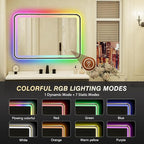 24x36 Inch Black Framed LED Bathroom Mirror - Image 3
